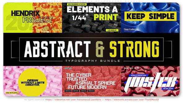 Videohive Abstract and Strong Typography Bundle Titles template preview