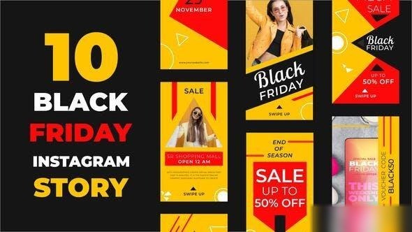 Videohive Black Friday Instagram Stories Openers template preview