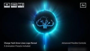 Videohive Charge Tech Grow Lines Logo Reveal Logo Stings template preview