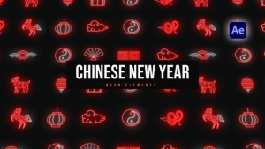 Videohive Chinese New Year Neon Icons Elements template preview
