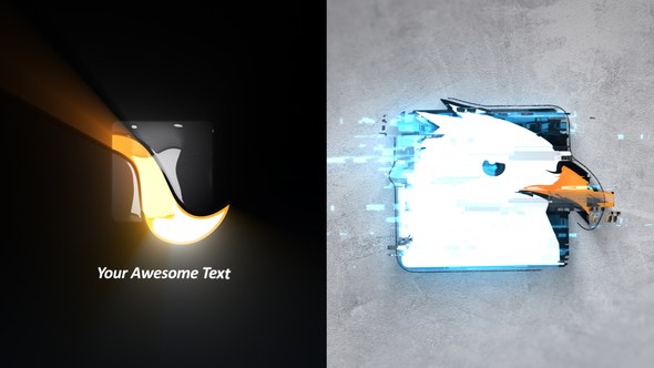 Videohive Glitch Stroke Logo Intro Logo Stings template preview
