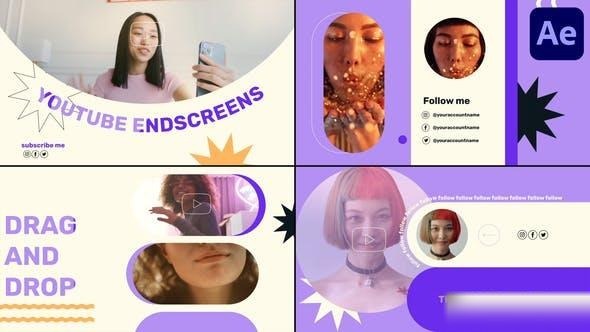 Videohive Modern Youtube Endscreens for After Effects Openers template preview
