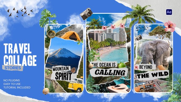 Videohive Travel Collage Stories 59843848 Elements template preview