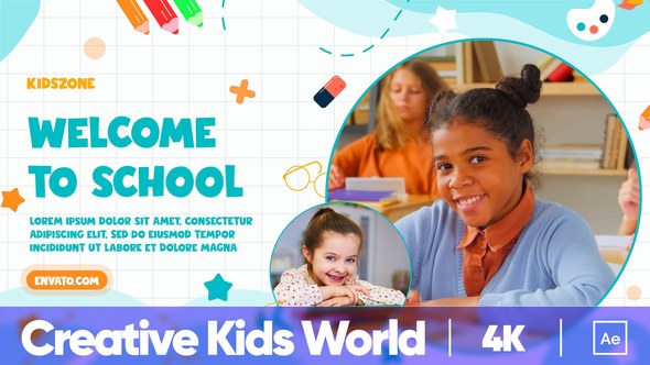 Videohive Creative Kids World Promo Video Displays template preview