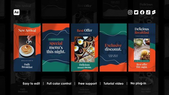 Videohive Restaurant Instagram Stories 48461378 Product Promo template preview