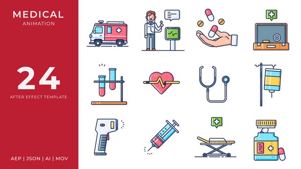 Videohive Medical Animated Icons | After Effects Elements template preview