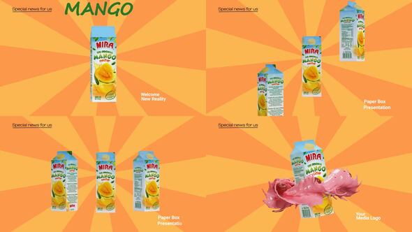 Videohive Juice and Milk Drink Box Mockup Product Promo template preview