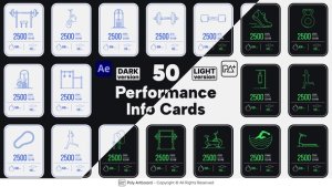 Videohive Fitness Performance Info Cards For After Effects Elements template preview
