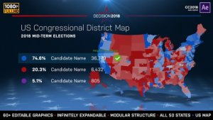 2026 Midterm Election Map | State Congressional Districts Video Displays template preview