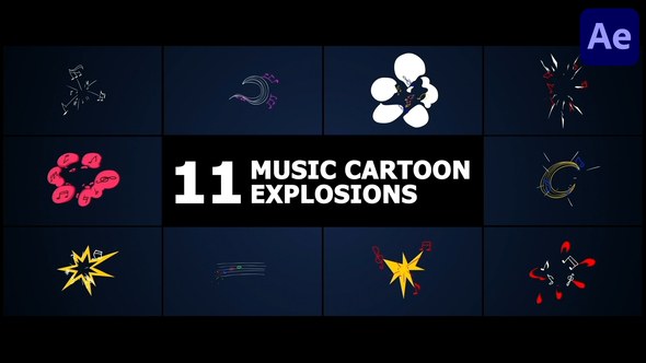 Videohive Music Cartoon Explosions | After Effects Elements template preview