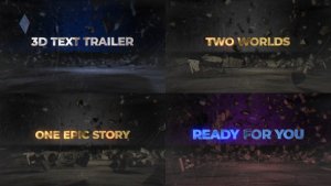 Videohive 3D Texts Trailer With Explosion Shatter Titles template preview