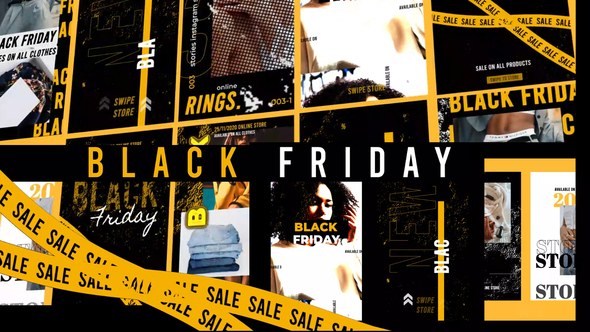 Videohive Black Friday Stories Instagram Gold Product Promo template preview