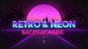 Videohive Retro Wave & Neon Backgrounds Elements template preview