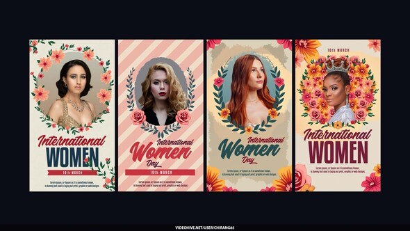 Videohive International Women Day Stories Video Displays template preview