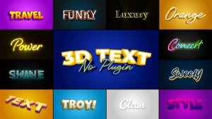 Videohive 3D Text Effects Titles template preview