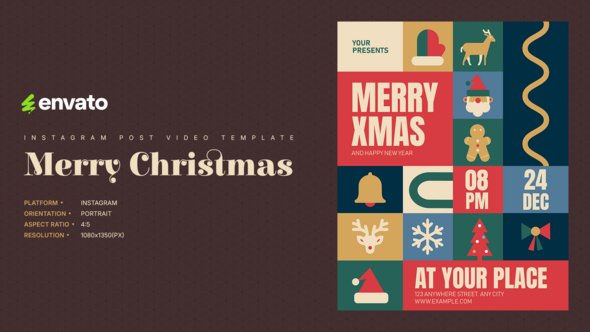 Videohive Christmas Instagram Post Portrait вЂ“ Creative After Effects Video Template 60882886 Product Promo template preview