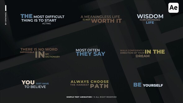 Videohive Simple Text Animation | AE 53234415 Titles template preview