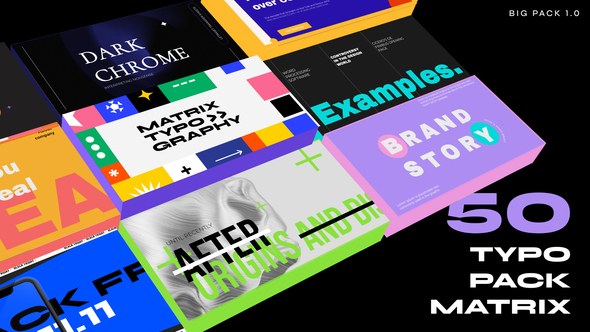Videohive Typography Pack MATRIX Text Slides Titles template preview