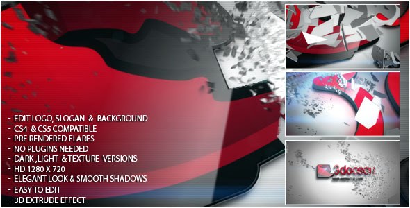 Videohive 3D Logo Shred Logo Stings template preview