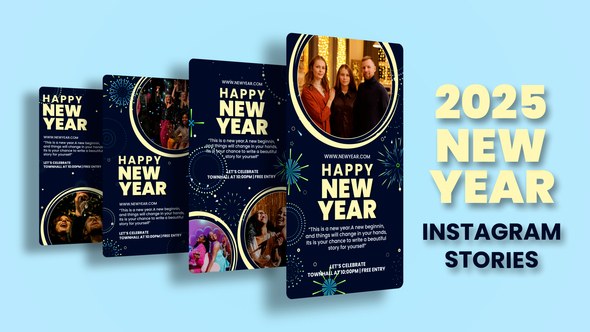 Videohive New Year Instagram Stories Video Displays template preview