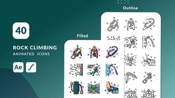 Videohive Rock Climbing Animated Icons | After Effects Elements template preview