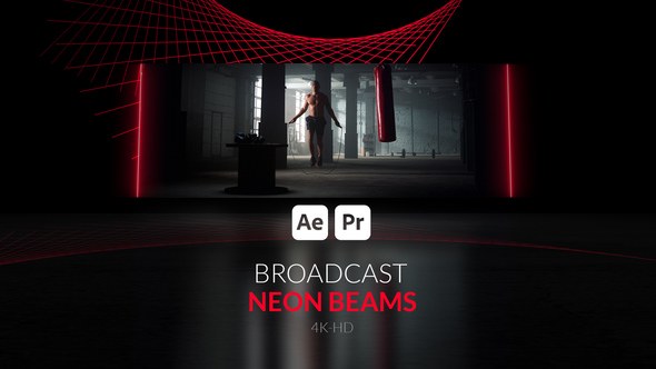 Videohive Broadcast Neon Beams Broadcast-packages template preview