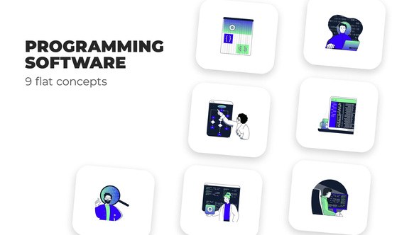 Videohive Programming Software - Flat Concepts Elements template preview