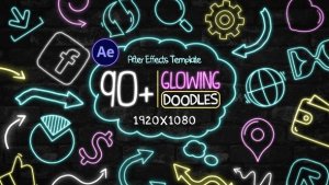 Videohive 90+ Glowing Doodles Pack Elements template preview