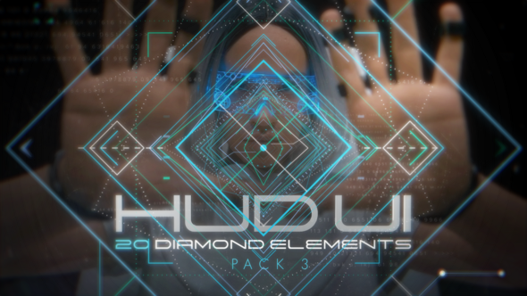 Videohive Hud UI Diamond Elements - Pack 3 Elements template preview