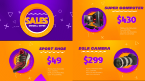 Clean Trendy Sale Promo Video Displays template preview