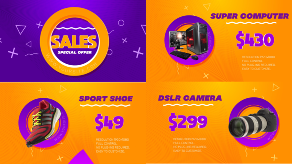 Clean Trendy Sale Promo Video Displays template preview