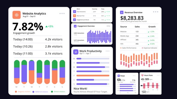 Videohive Row & Column Bar Chart infographic Logo Stings template preview