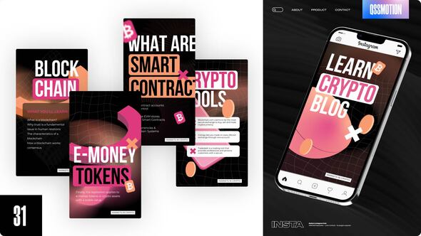 Videohive Crypto Blog Instagram Stories Video Displays template preview