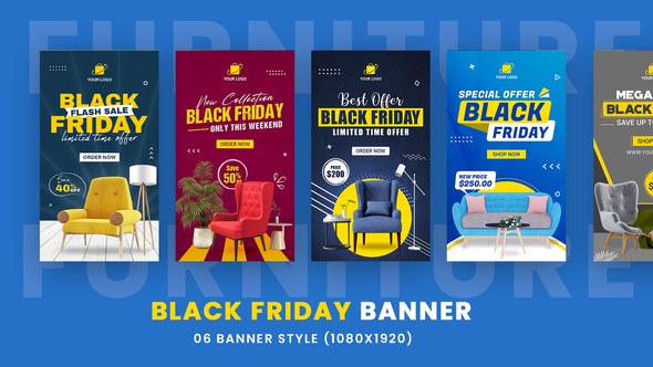 Videohive Black Friday Furniture Banner Sale Product Promo template preview