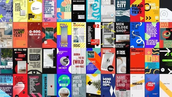 Videohive Bold Minimalism Posters Elements template preview