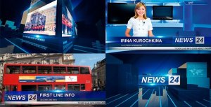 Minimalist Broadcast News Package Video Displays template preview