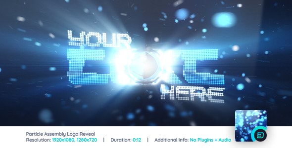 Videohive Particle Assembly Logo Reveal Logo Stings template preview