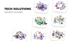 Videohive Tech Solutions - Isometric Concepts Elements template preview