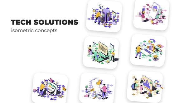 Videohive Tech Solutions - Isometric Concepts Elements template preview
