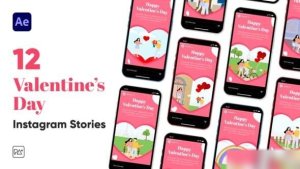 Videohive Valentine's Day Instagram Pack for After Effects Openers template preview