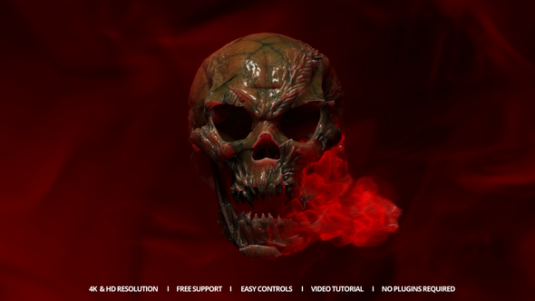 Videohive Cursed Skull Reveal Logo Stings template preview