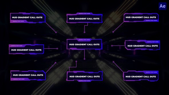 Videohive Hud Gradient Call Outs | After Effects Titles template preview