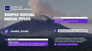 Videohive Simple Social Media Titles Titles template preview