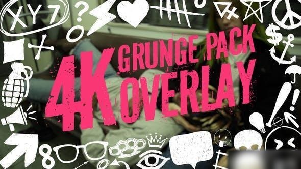 Videohive Grunge Pack Overlay 4K Elements template preview