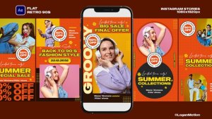 Videohive Flat Retro 90s Instagram Stories Product Promo template preview