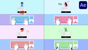 Videohive Keyboard Login Explainer for After Effects Titles template preview