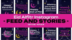 Videohive Eid Alfitr Feed and Stories Instagram Ramadan template preview