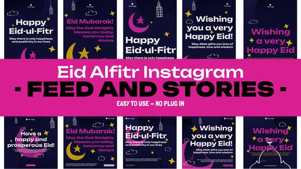Videohive Eid Alfitr Feed and Stories Instagram Ramadan template preview