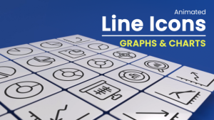 Videohive 50 Animated Graphs and Charts Line Icons Infographics template preview