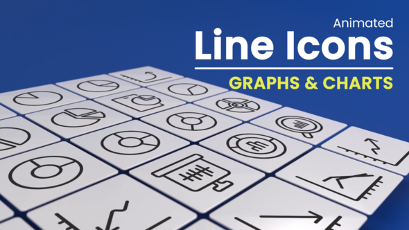 Videohive 50 Animated Graphs and Charts Line Icons Infographics template preview